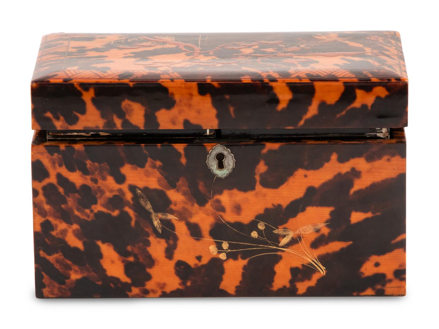 An English Tortoise Shell Tea Caddy for the Japanese Market