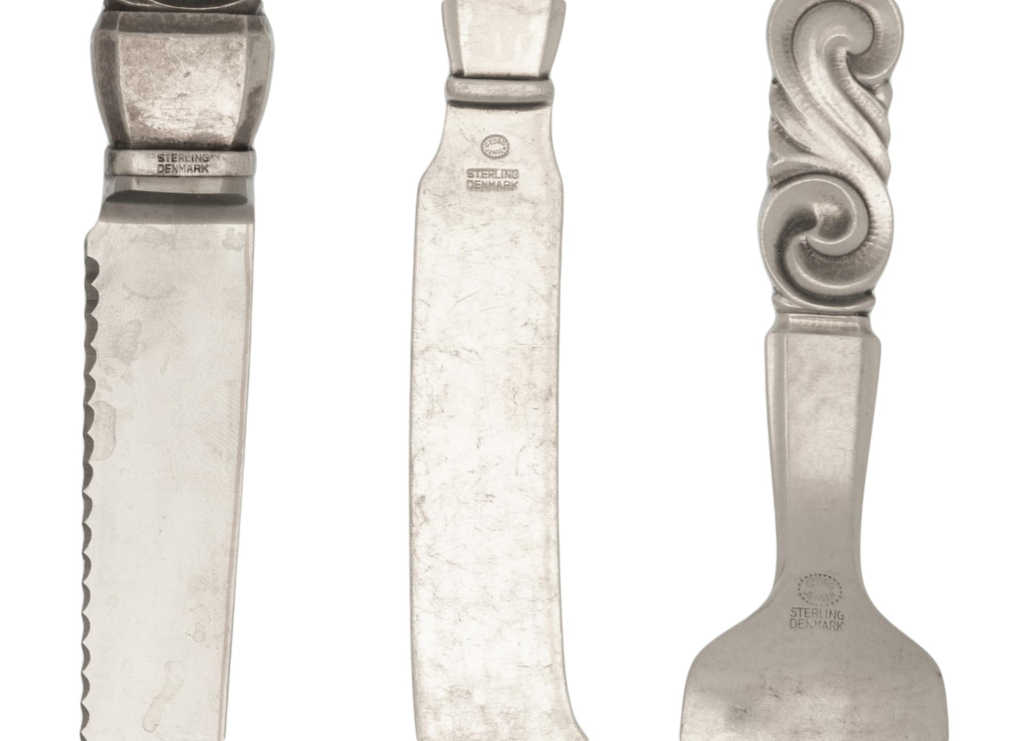 A Georg Jensen Silver Scroll Flatware Service