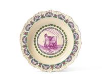 A Wedgwood Polychrome Painted Soup Plate