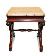 A Continental Mahogany X-Form Stool
