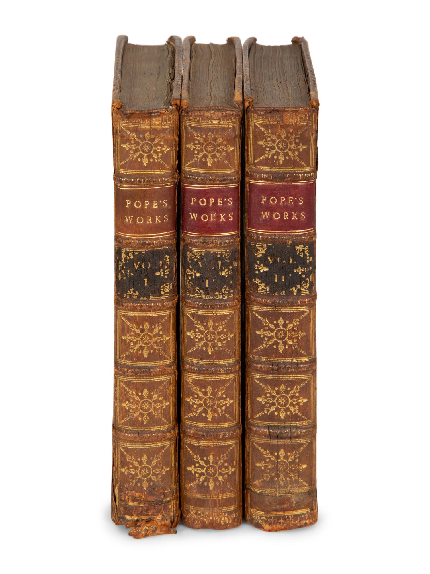 BINDINGS: The Works of Alexander Pope, Esq. , Complete with his Last Corrections, Additions and Improvements, 9 volumes
