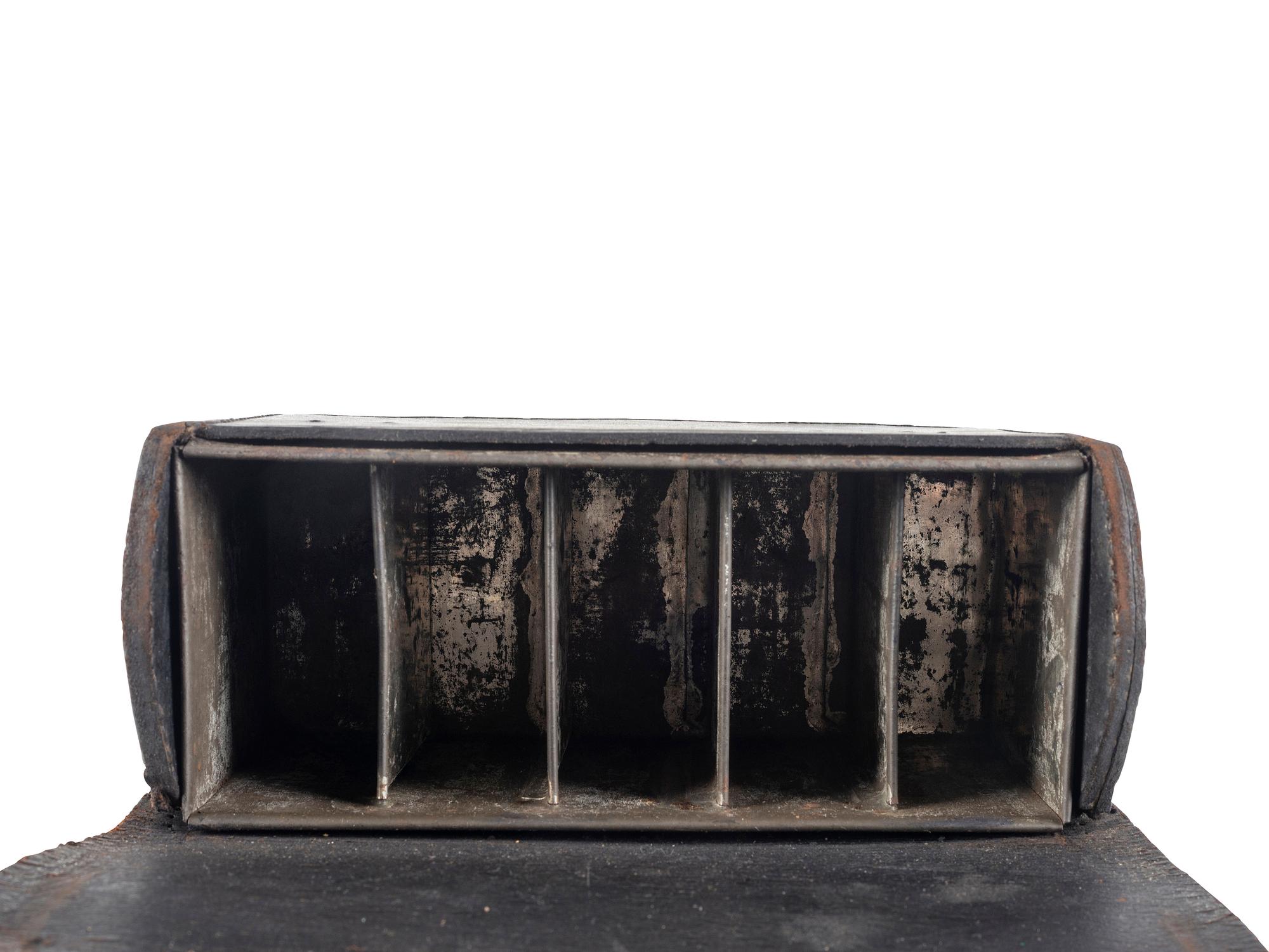 [CIVIL WAR]. Cartridge box with tins, possibly Confederate.