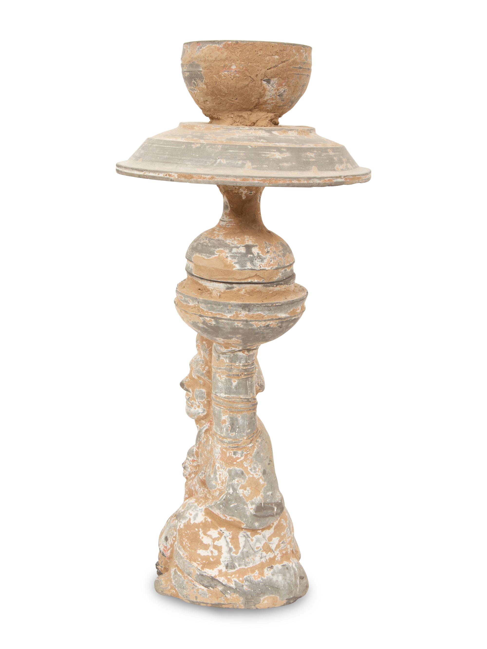 A Chinese Pottery Figural Lantern