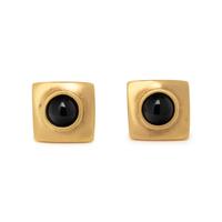 YELLOW GOLD AND ONYX CUFFLINKS
