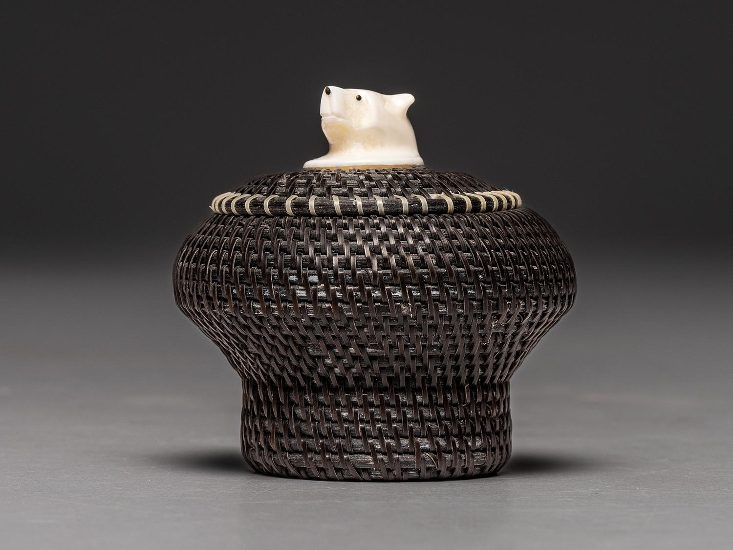Baleen Basket, with Polar Bear Finial