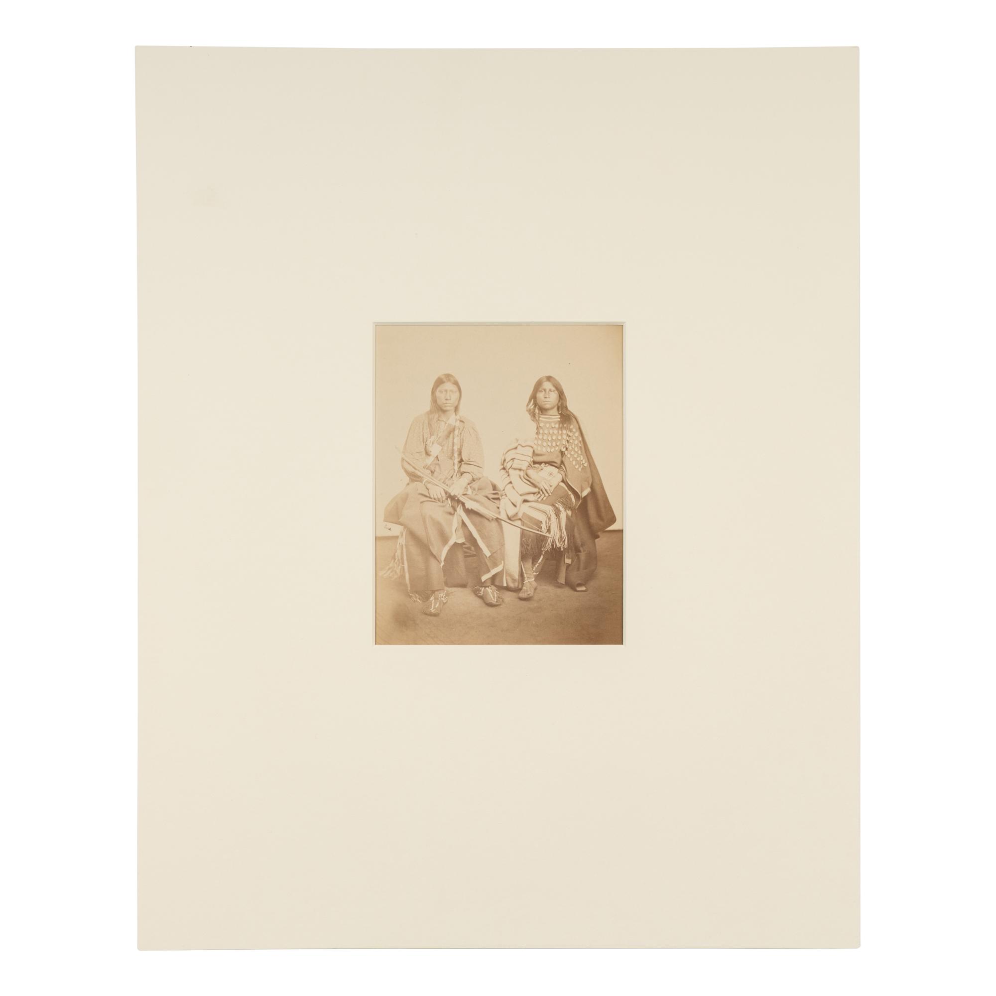Kiowa Brave Eonah-pah and Wife, the Daughter of Chief Satanta. Fort Sill, Indian Territory, ca 1869