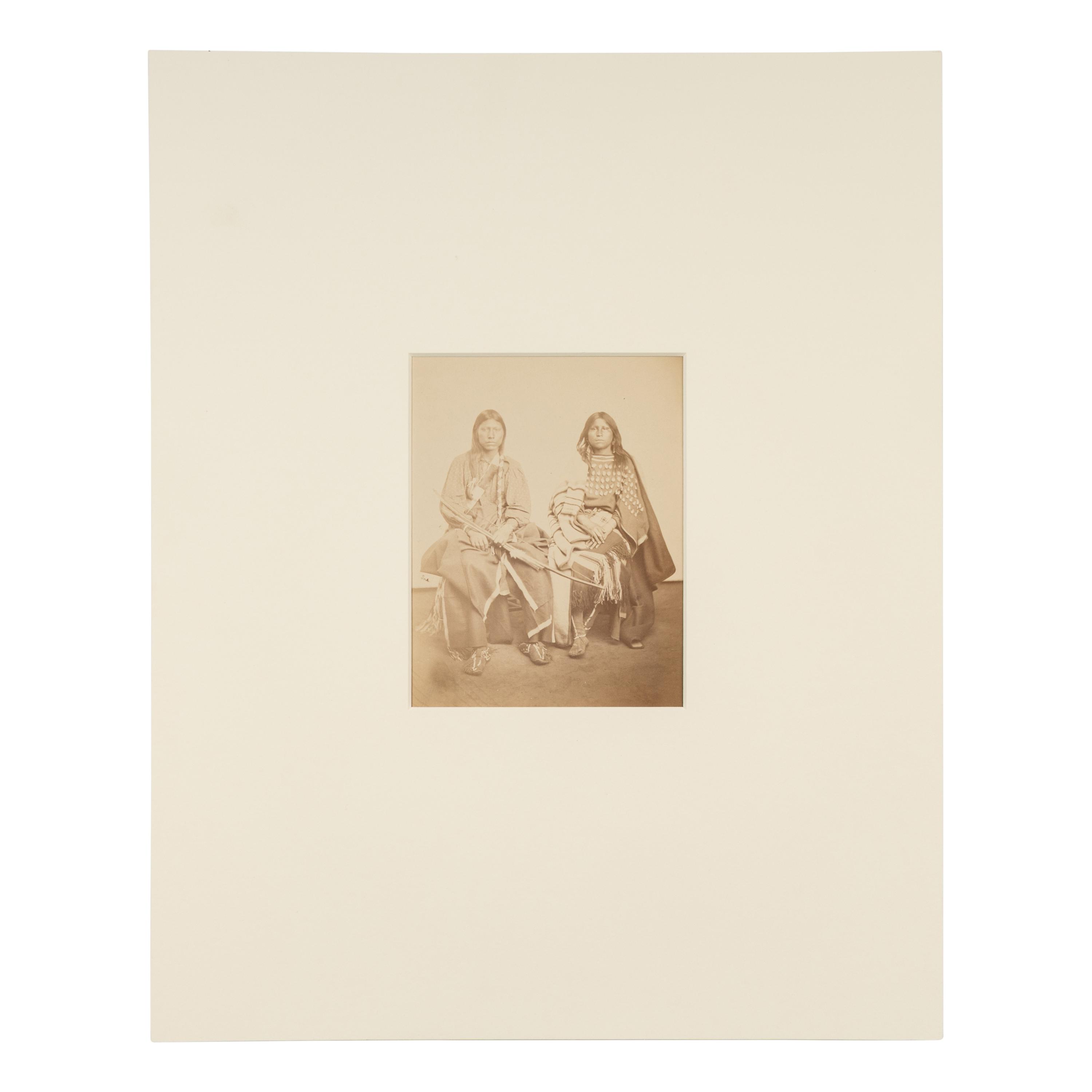 Kiowa Brave Eonah-pah and Wife, the Daughter of Chief Satanta. Fort Sill, Indian Territory, ca 1869