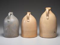 Three Cobalt Decorated Stoneware Jugs