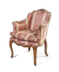 A Louis XV Style Oak Bergere, Height 29 1/2 inches.