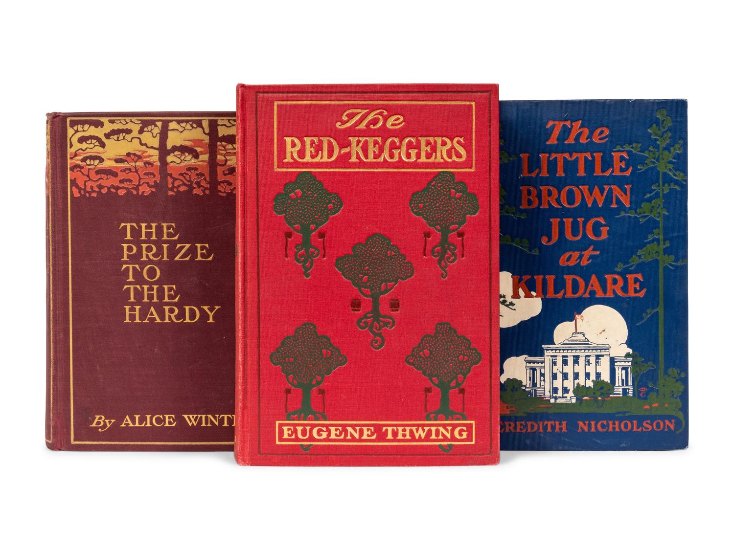 [PUBLISHER'S TRADE BINDINGS - AMERICAN]. A group of 3 bindings signed by the designer for Bobbs Merrill and one designed by Will Bradley.
