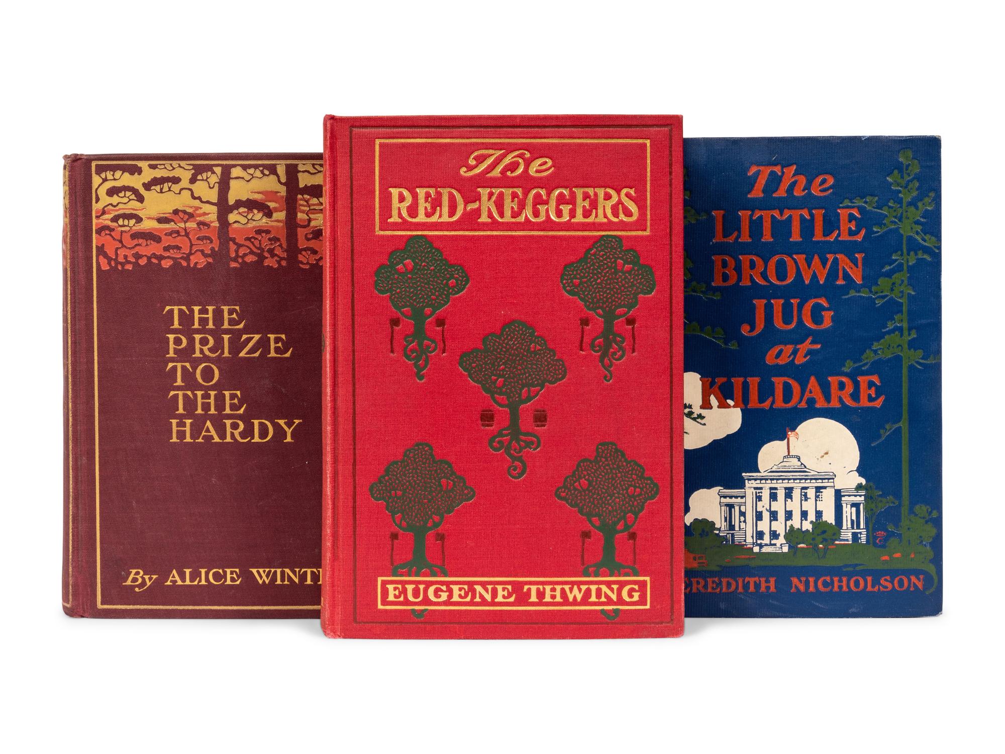 [PUBLISHER'S TRADE BINDINGS - AMERICAN]. A group of 3 bindings signed by the designer for Bobbs Merrill and one designed by Will Bradley.