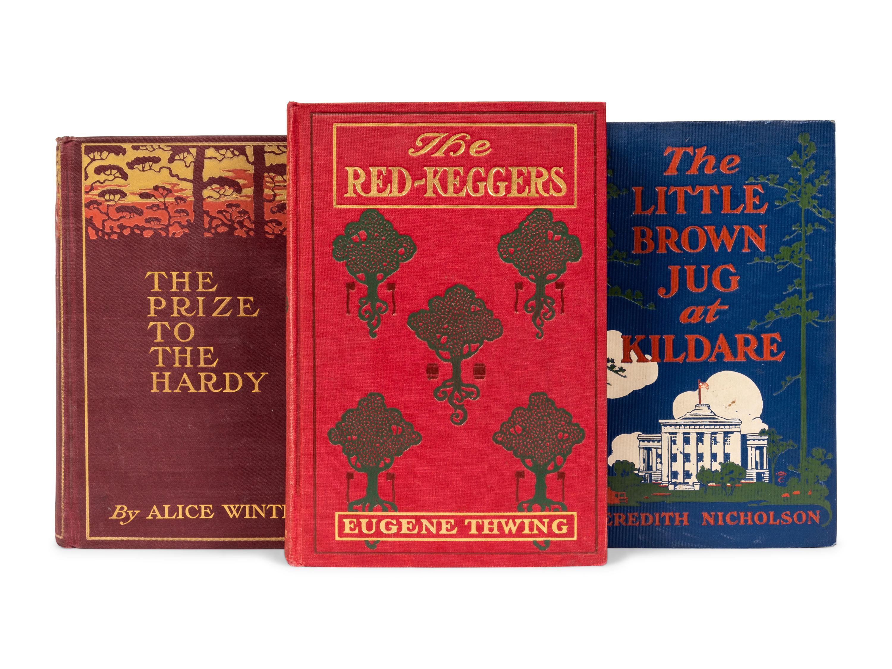 [PUBLISHER'S TRADE BINDINGS - AMERICAN]. A group of 3 bindings signed by the designer for Bobbs Merrill and one designed by Will Bradley.