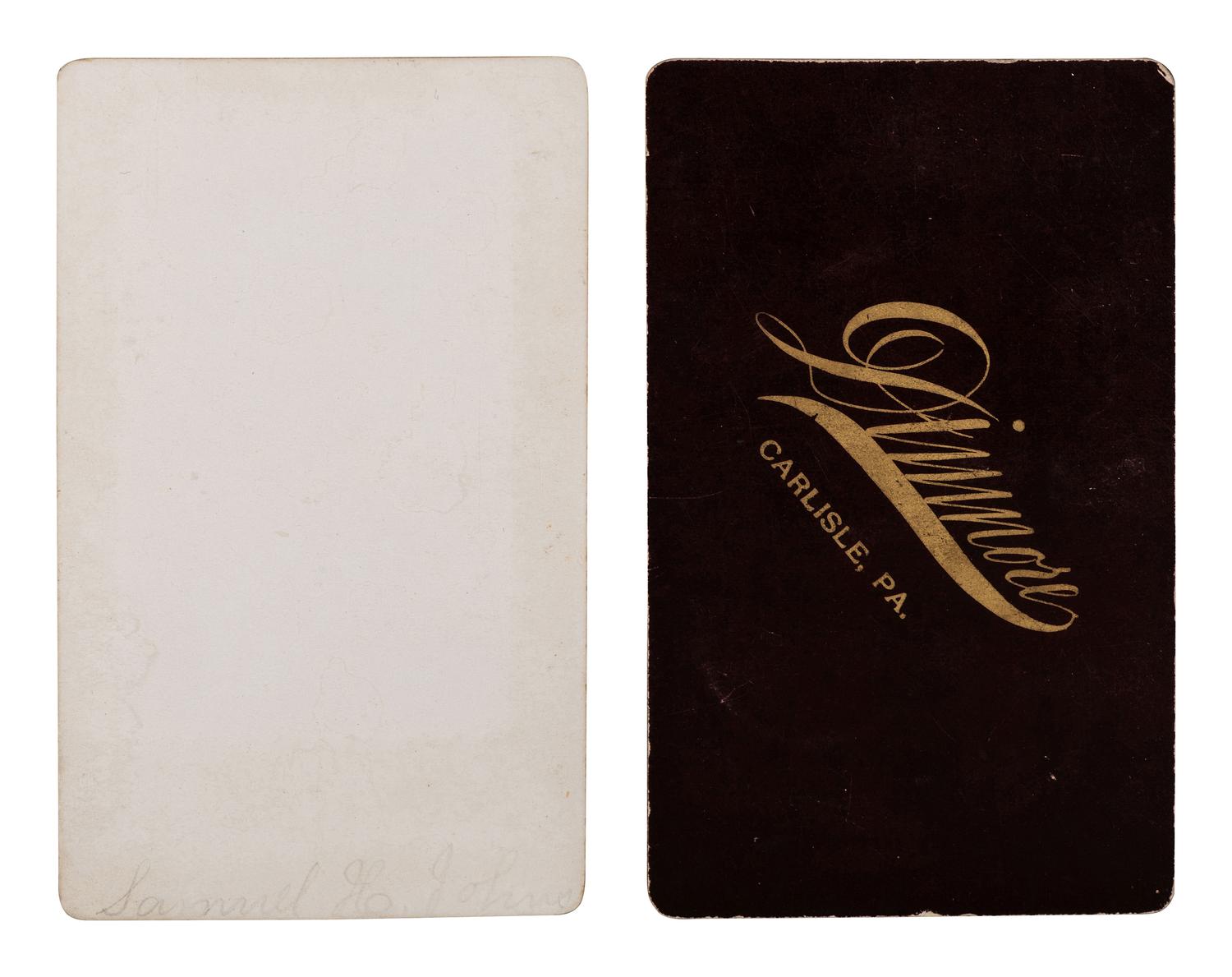 [NATIVE AMERICANS]. ROGERS, A.L., photographer. CDV of a Carlisle student. Carlisle, PA: ca 1885.