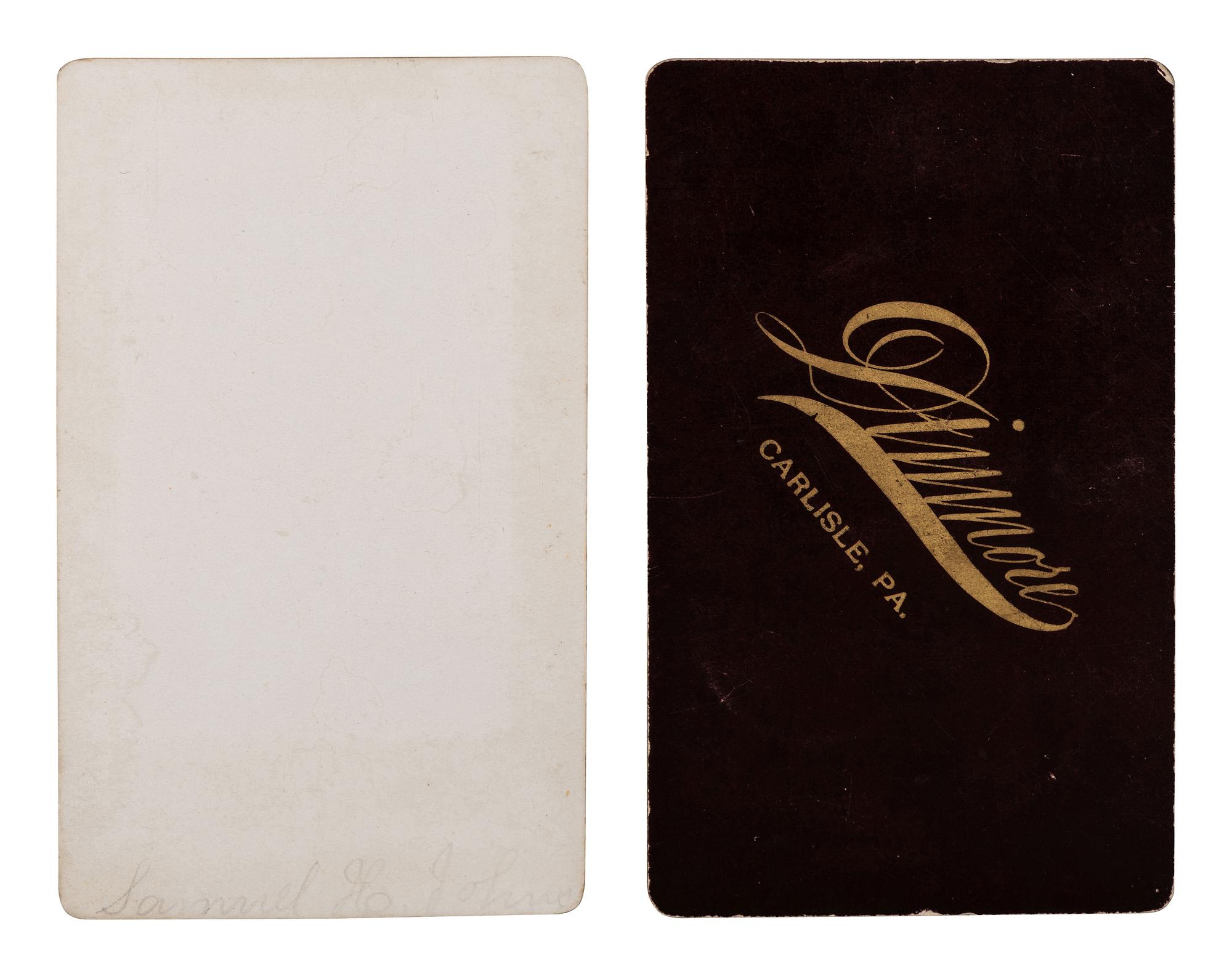 [NATIVE AMERICANS]. ROGERS, A.L., photographer. CDV of a Carlisle student. Carlisle, PA: ca 1885.