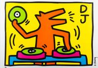 A Keith Haring Poster Height 34 x width 23 3/4 inches.