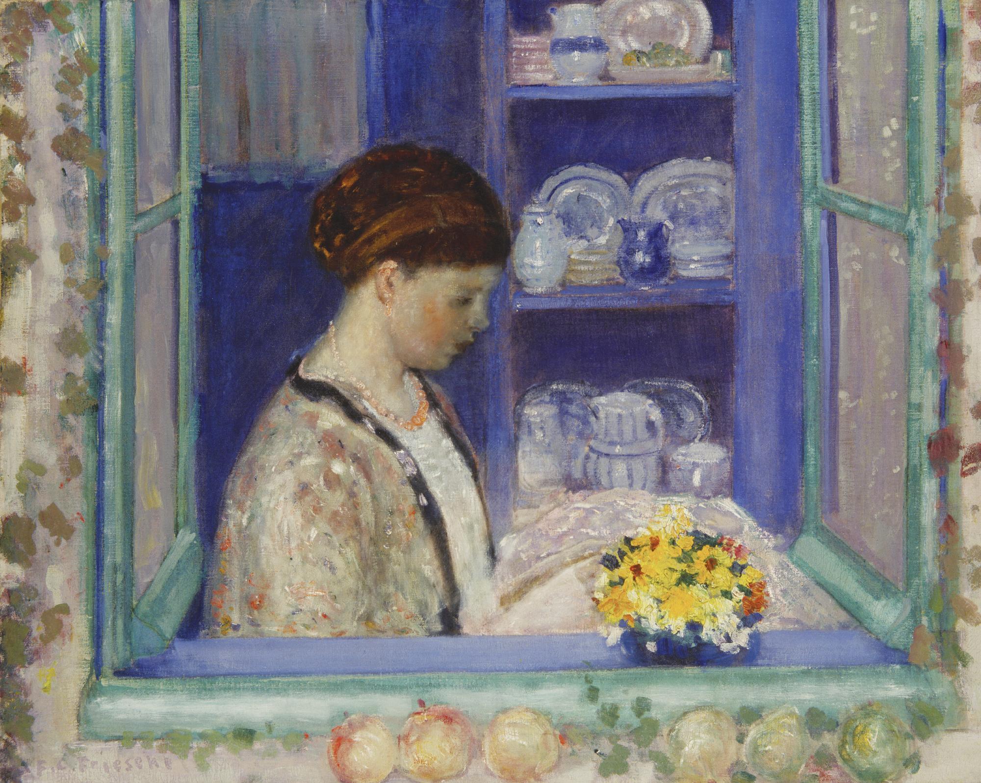 Frederick Carl Frieseke, (American, 1874 - 1939), Mrs. Frieseke at the Kitchen Window, 1912