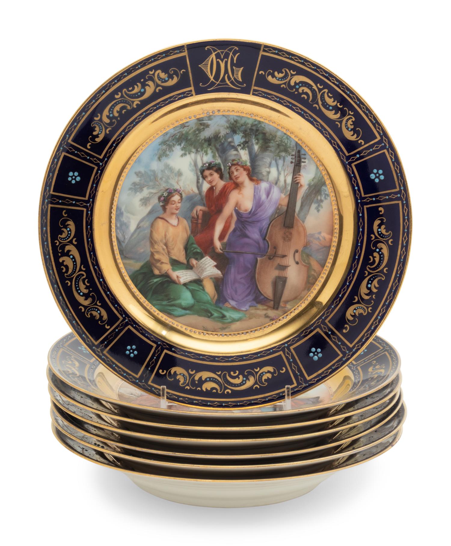 Seven Vienna Style Porcelain Articles