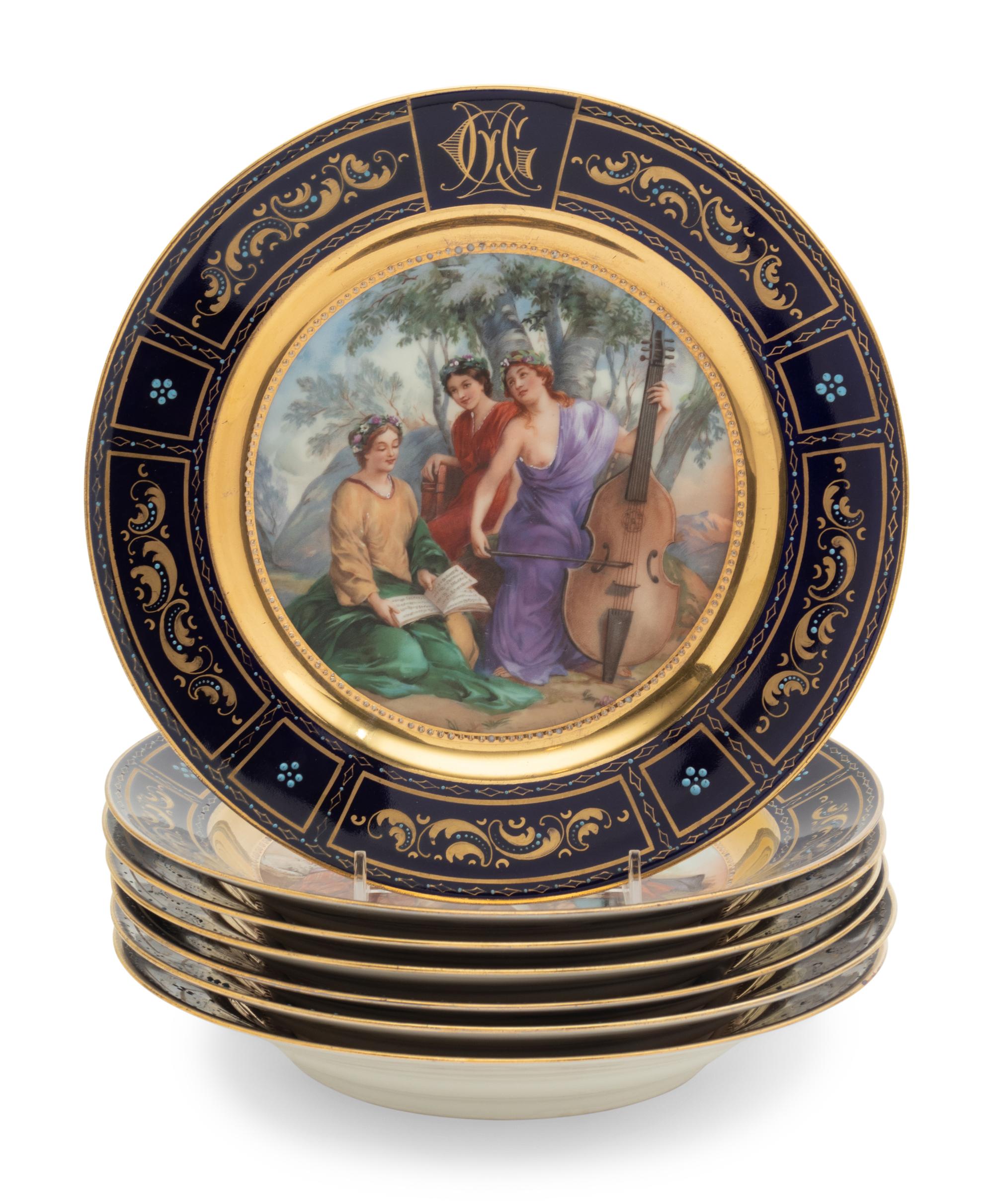 Seven Vienna Style Porcelain Articles