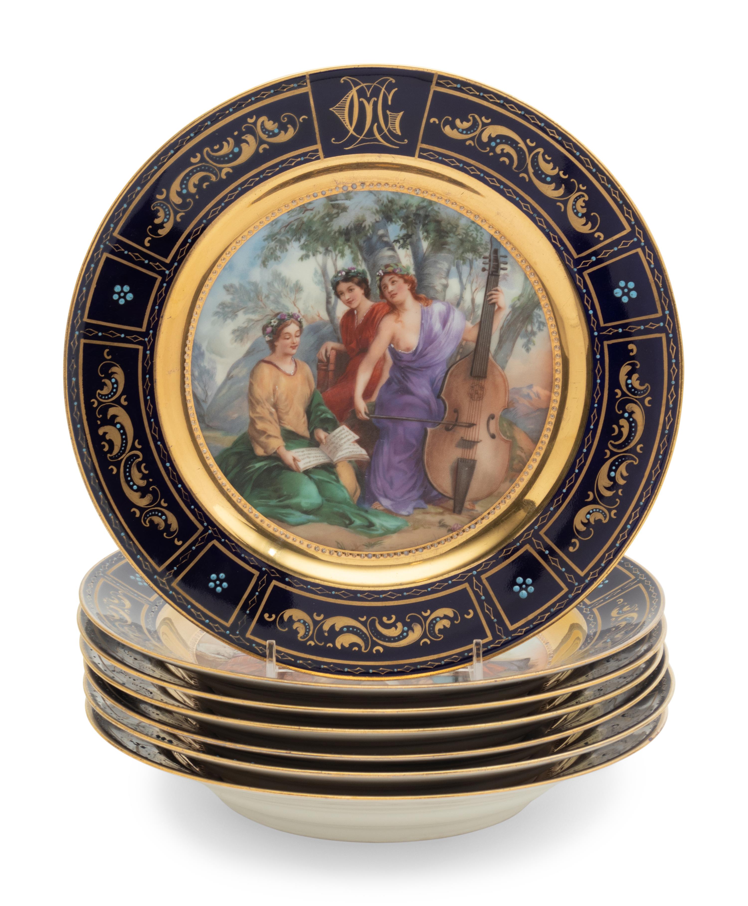 Seven Vienna Style Porcelain Articles