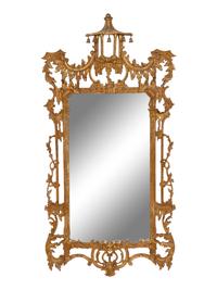 A Pair of Chinese Chippendale Style Giltwood Mirrors