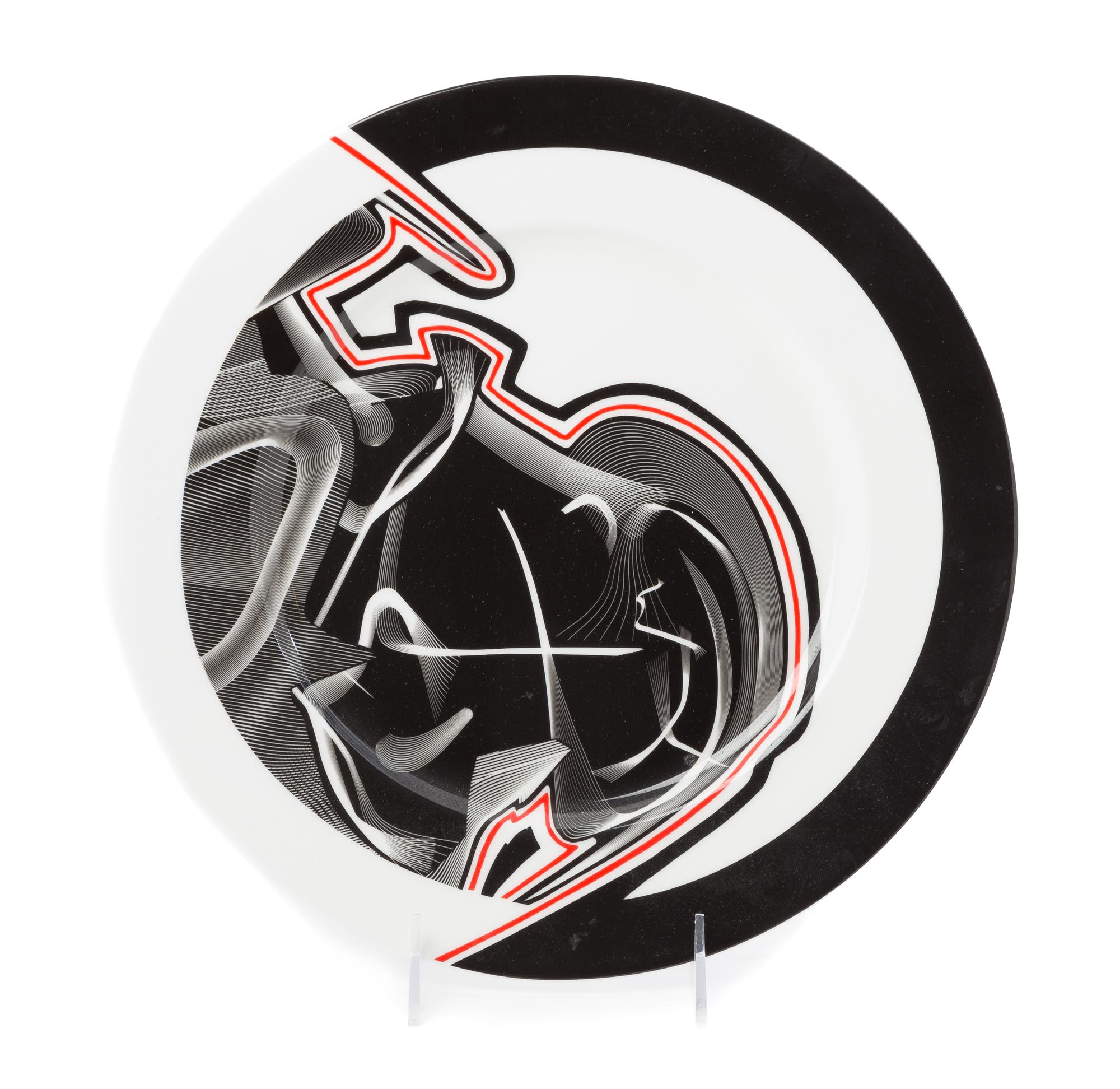 Frank Stella, (American, b.1936), Vortex Engraving #3 porcelain plate, together with the original box