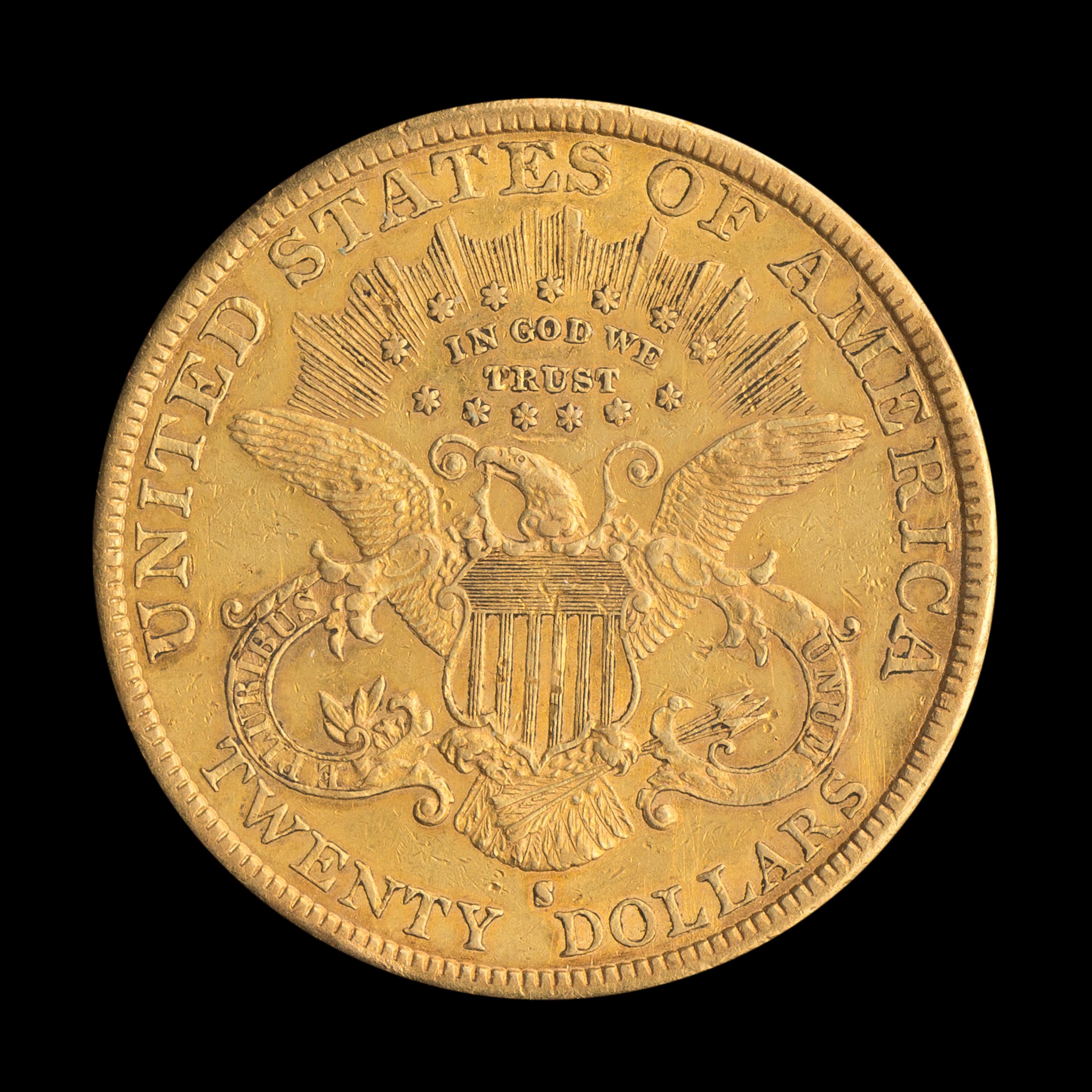 A United States 1889-S Liberty Head $20 Gold Coin