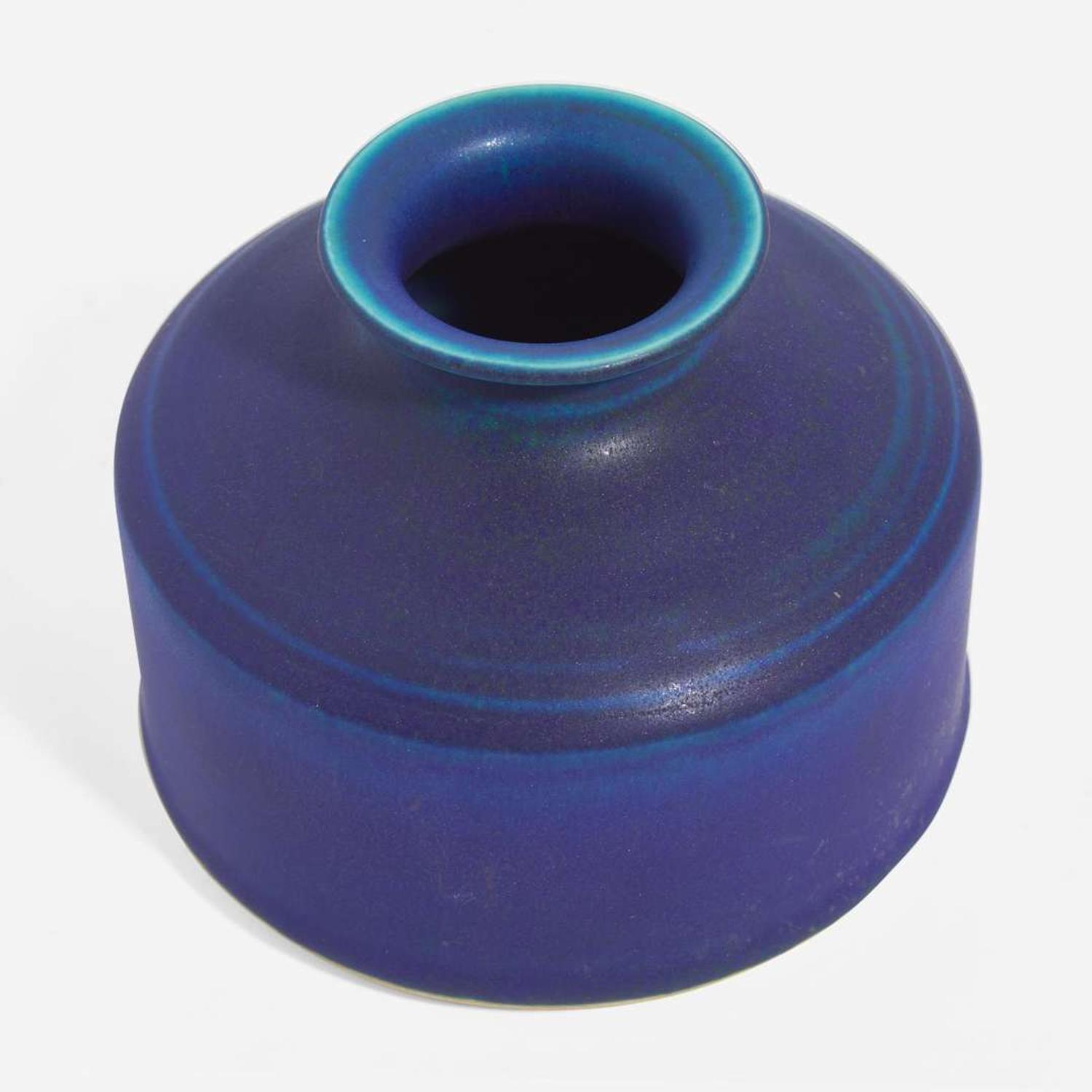 Brother Thomas Bezanson (Canadian-American, 1929-2007) Group of Three Matte Cobalt Vessels, Canada/USA, circa 1970