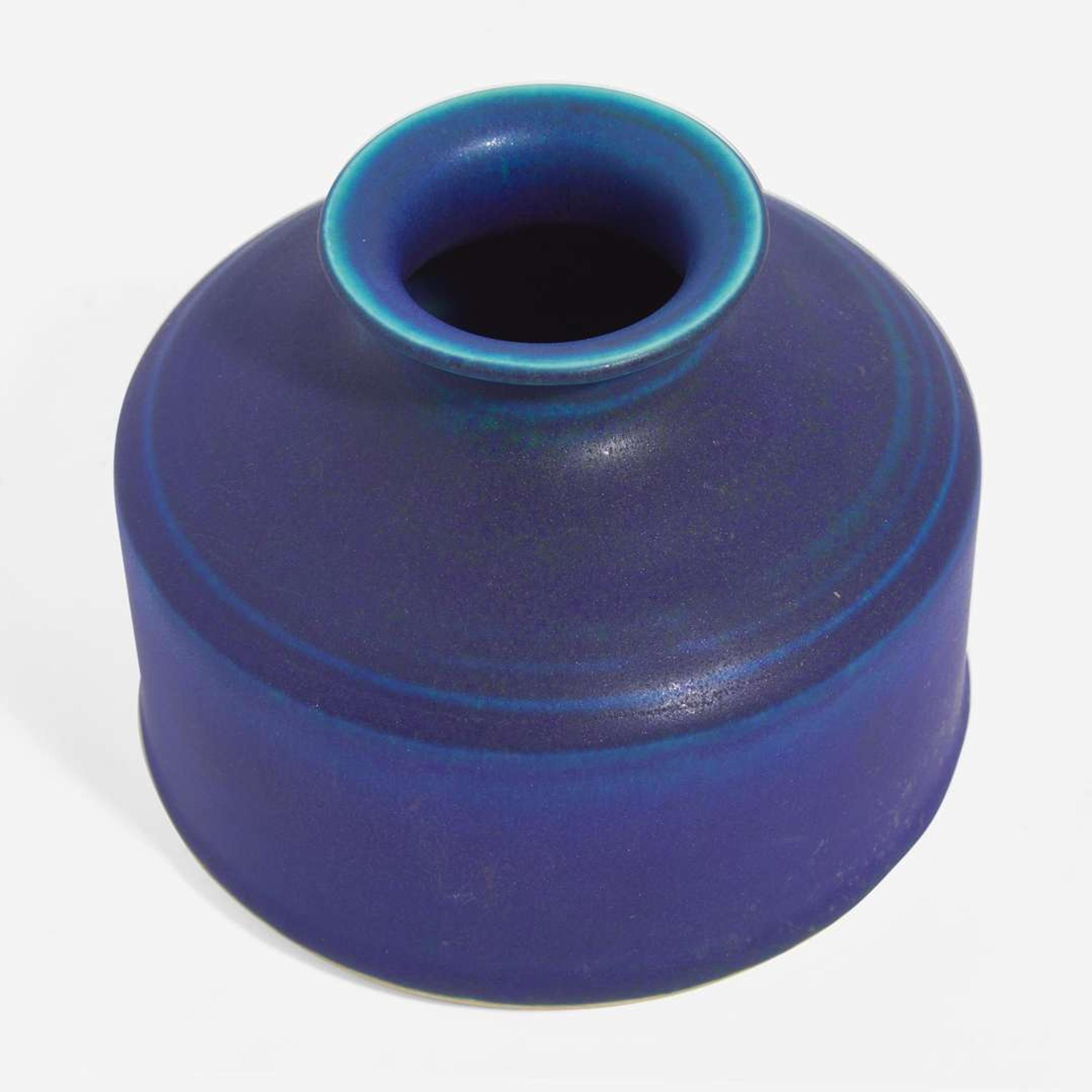 Brother Thomas Bezanson (Canadian-American, 1929-2007) Group of Three Matte Cobalt Vessels, Canada/USA, circa 1970