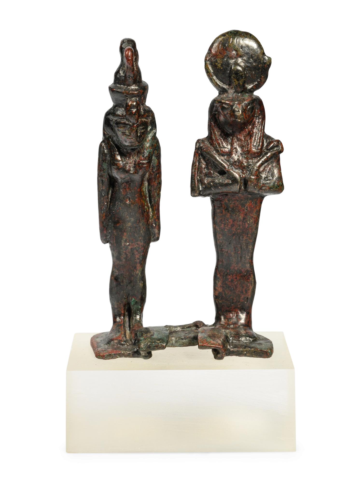 An Egyptian Bronze Dyad of Isis and Horus