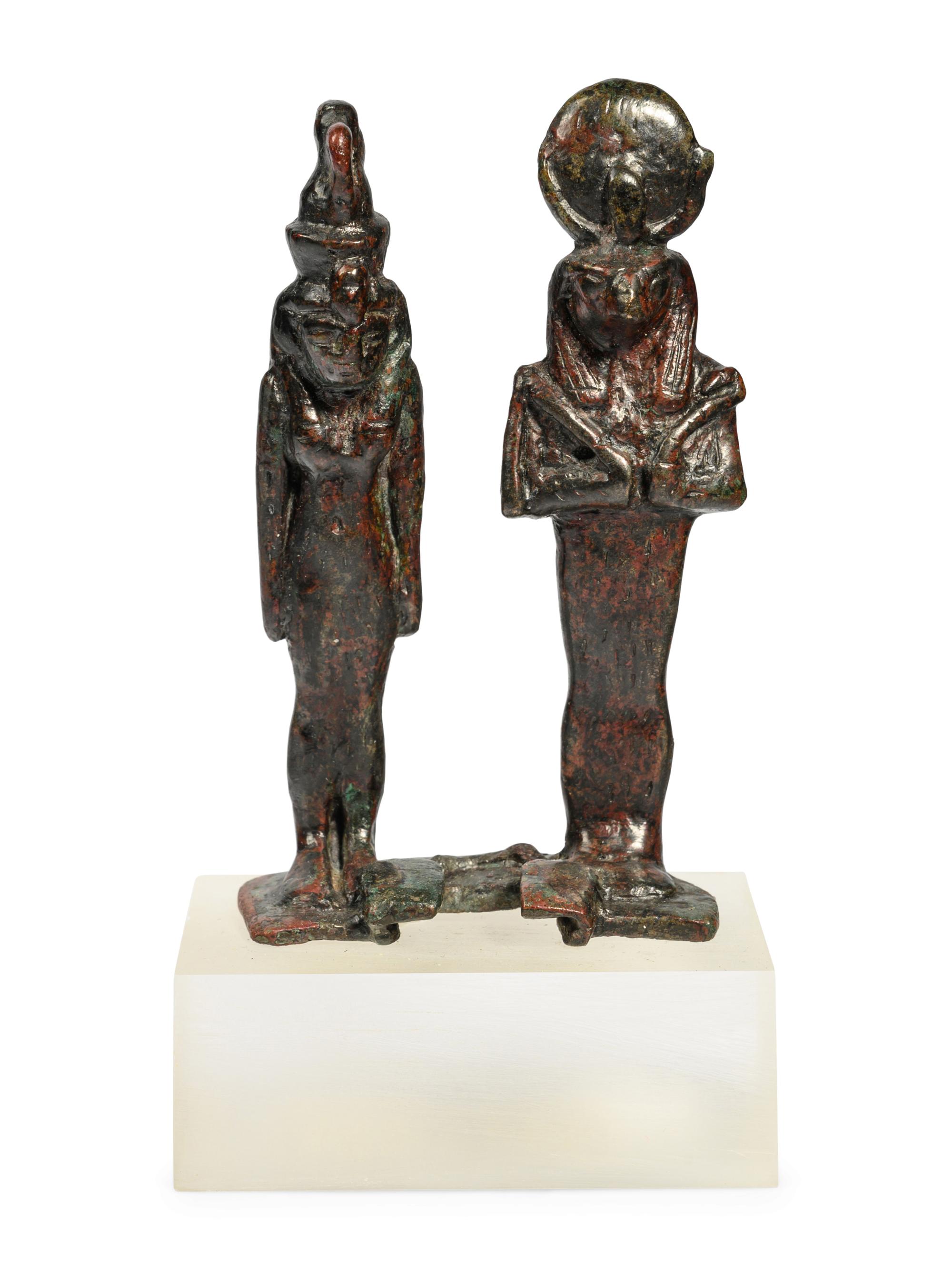 An Egyptian Bronze Dyad of Isis and Horus