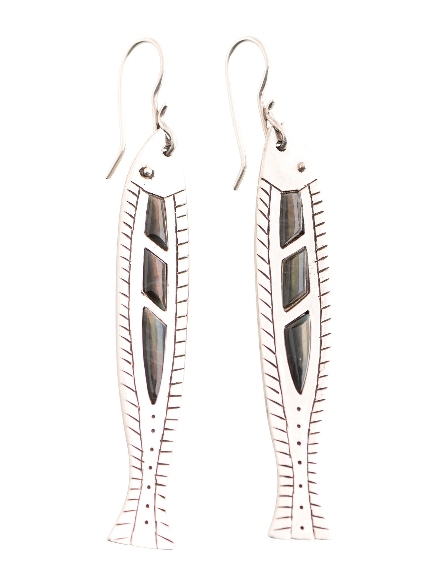 Sterling Silver Fish, with Spectrolite Inlay