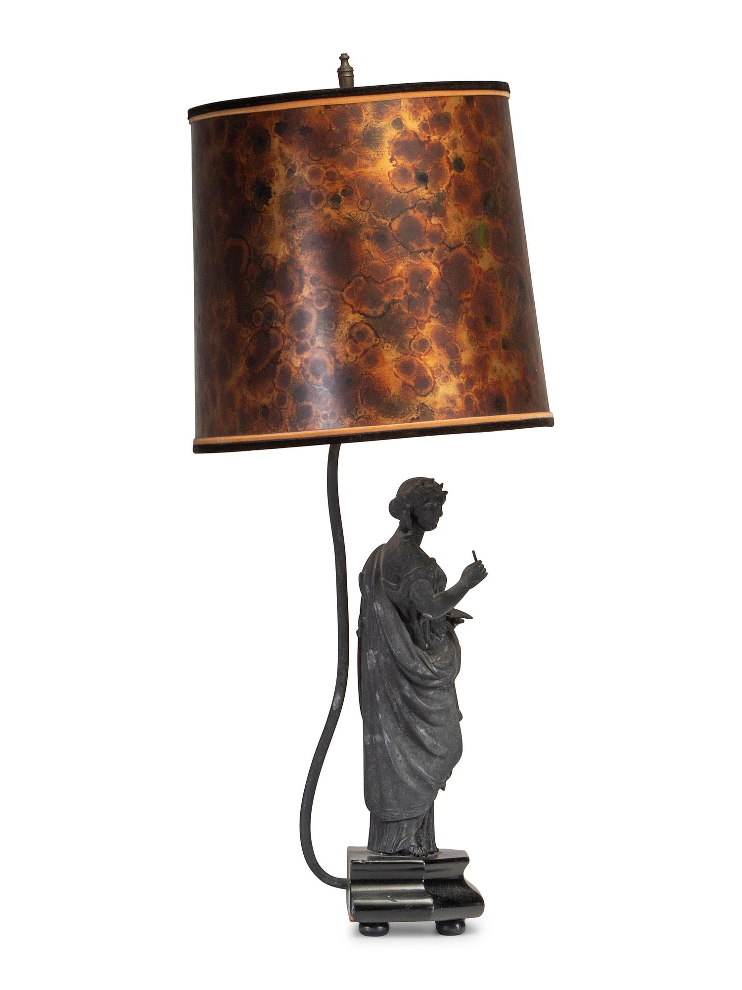 A Cast Metal Figure of the Allegory of Painting