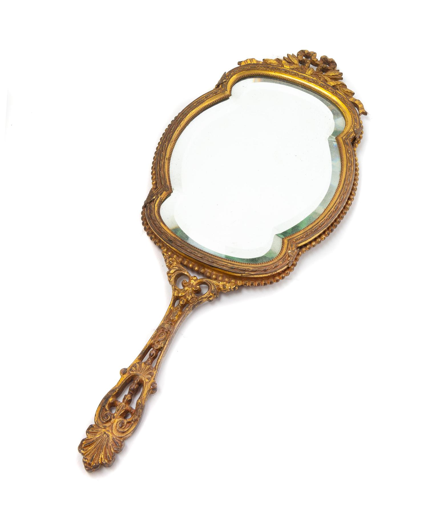 A French Gilt Metal and Guilloche Enamel Dresser Set