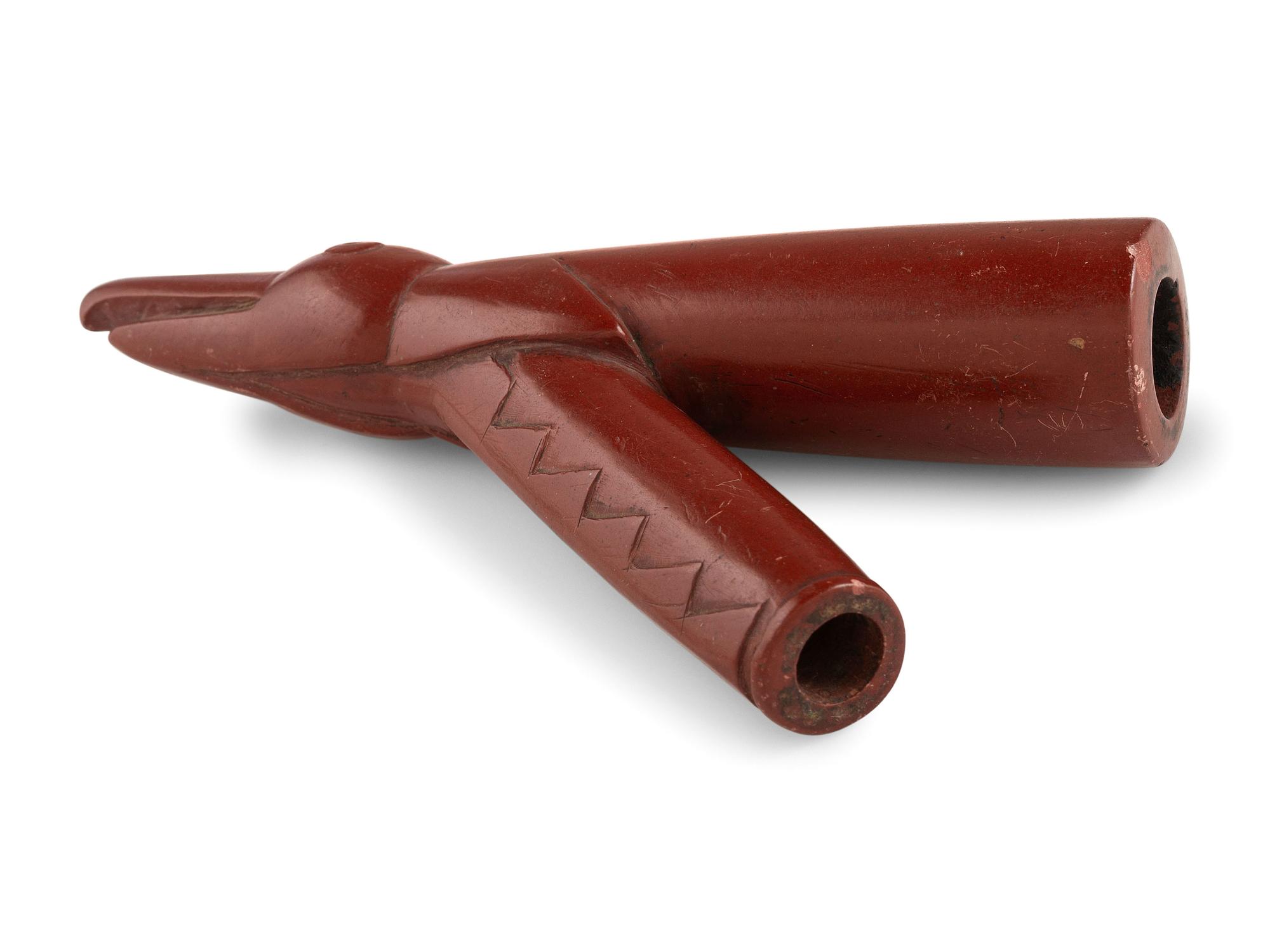 Plains Catlinite Pipe Bowl, with Eagle Head