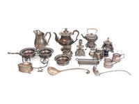 A Group of Fifteen Silver-Plate Table and Flatware Articles