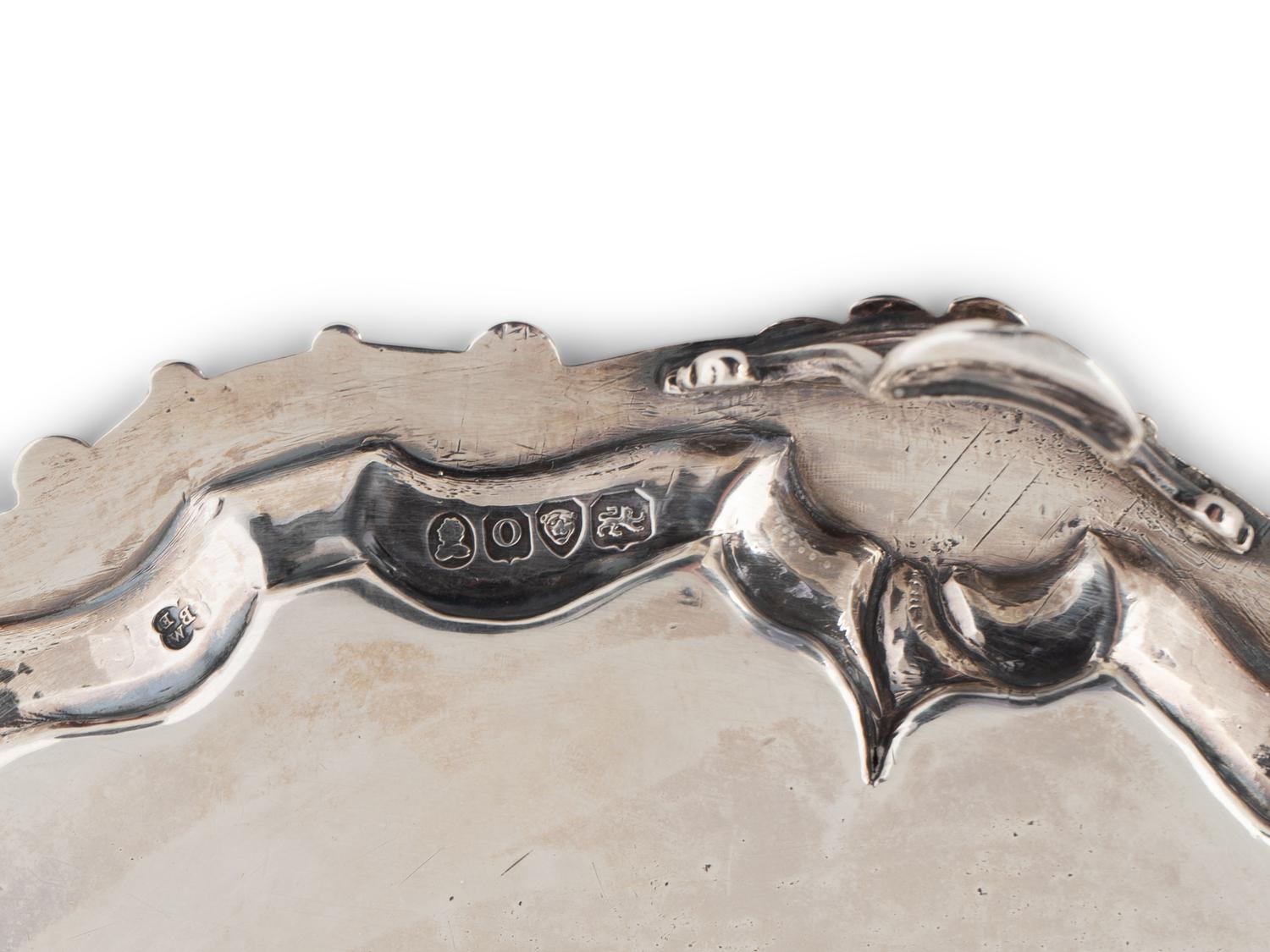 A Pair of George IV Silver Footed Card Trays