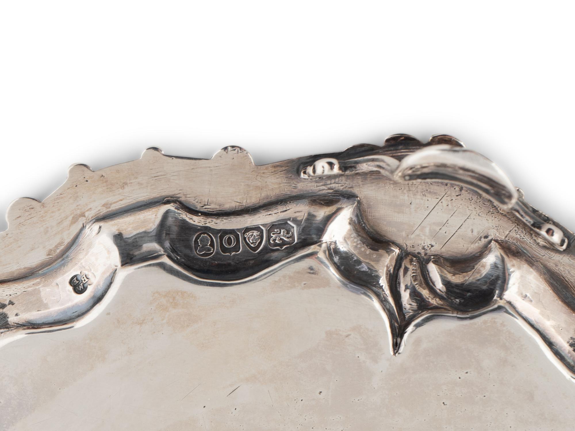 A Pair of George IV Silver Footed Card Trays
