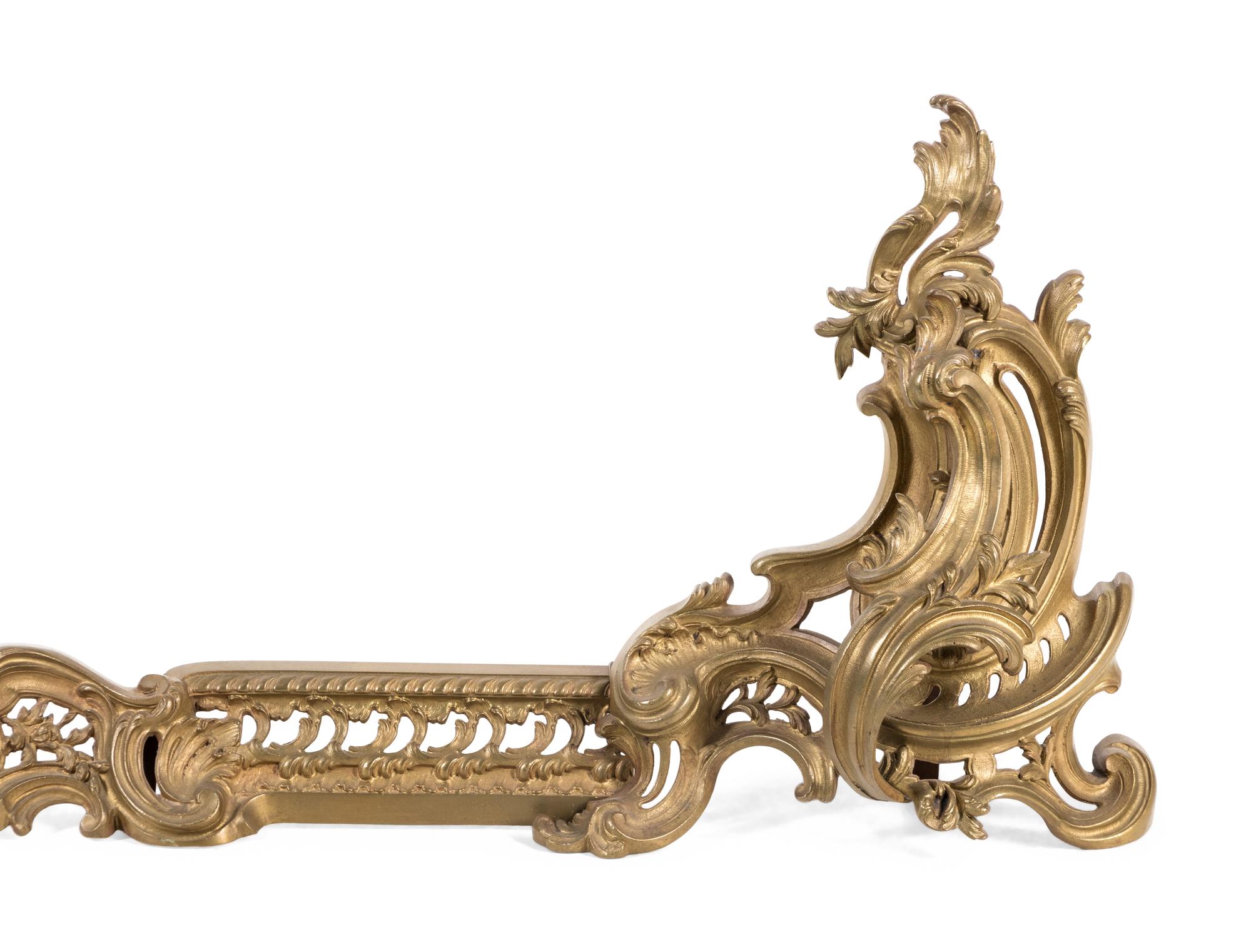 A Rococo Style Gilt Metal Fire Guard