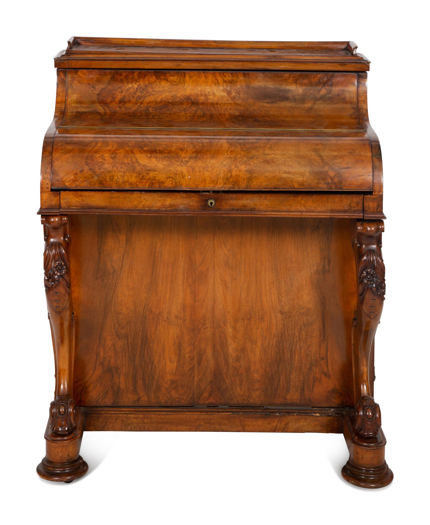 A William IV Burl Walnut Davenport Desk