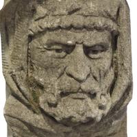 A Pair of Carved Limestone Facade Ornaments 9" W x 6" D x 15.5" H — United States, Circa 1910