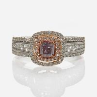 A White Gold, Diamond, and Colored Diamond Ring