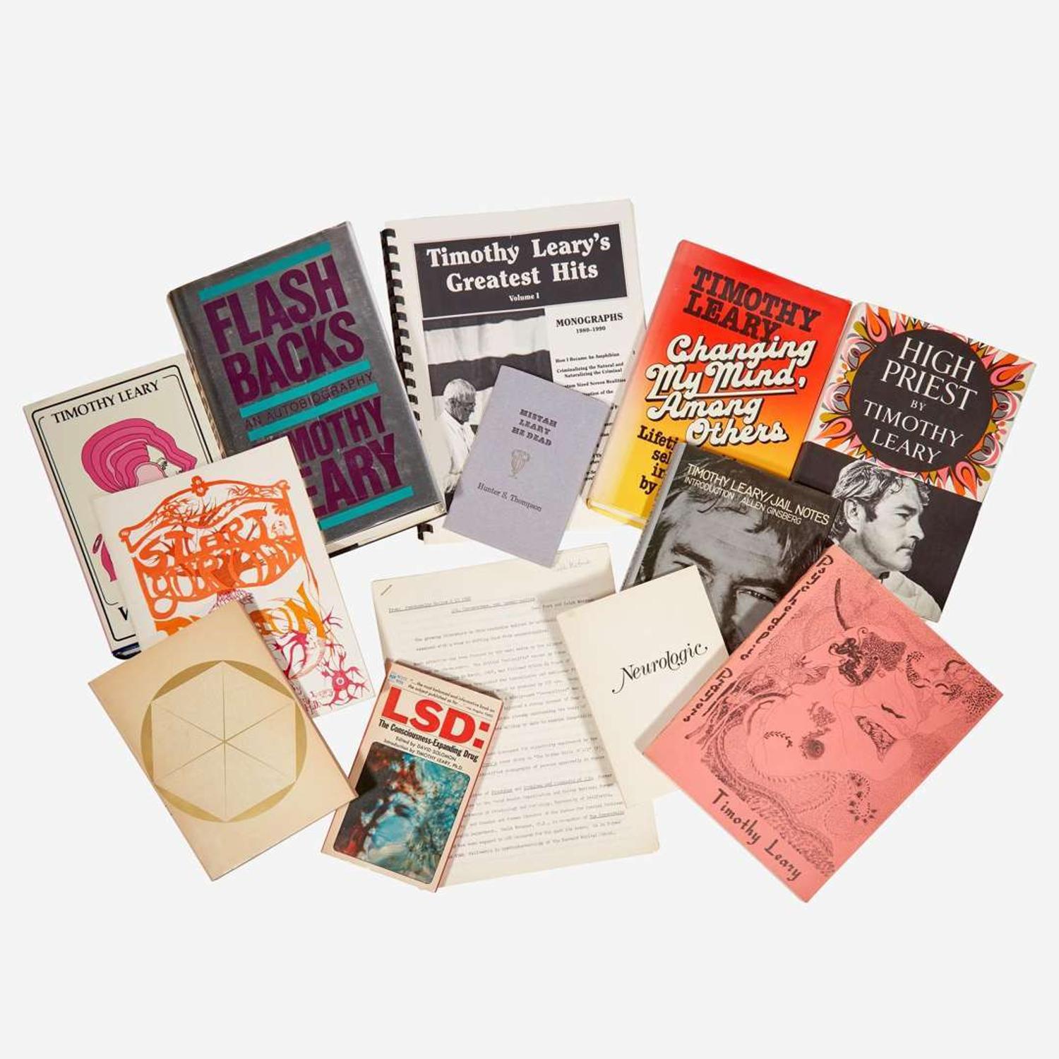 [Counter-Culture] Leary, Timothy, and Hunter S. Thompson, et al. Group of 13 Items Relating to Timothy Leary, LSD, etc.