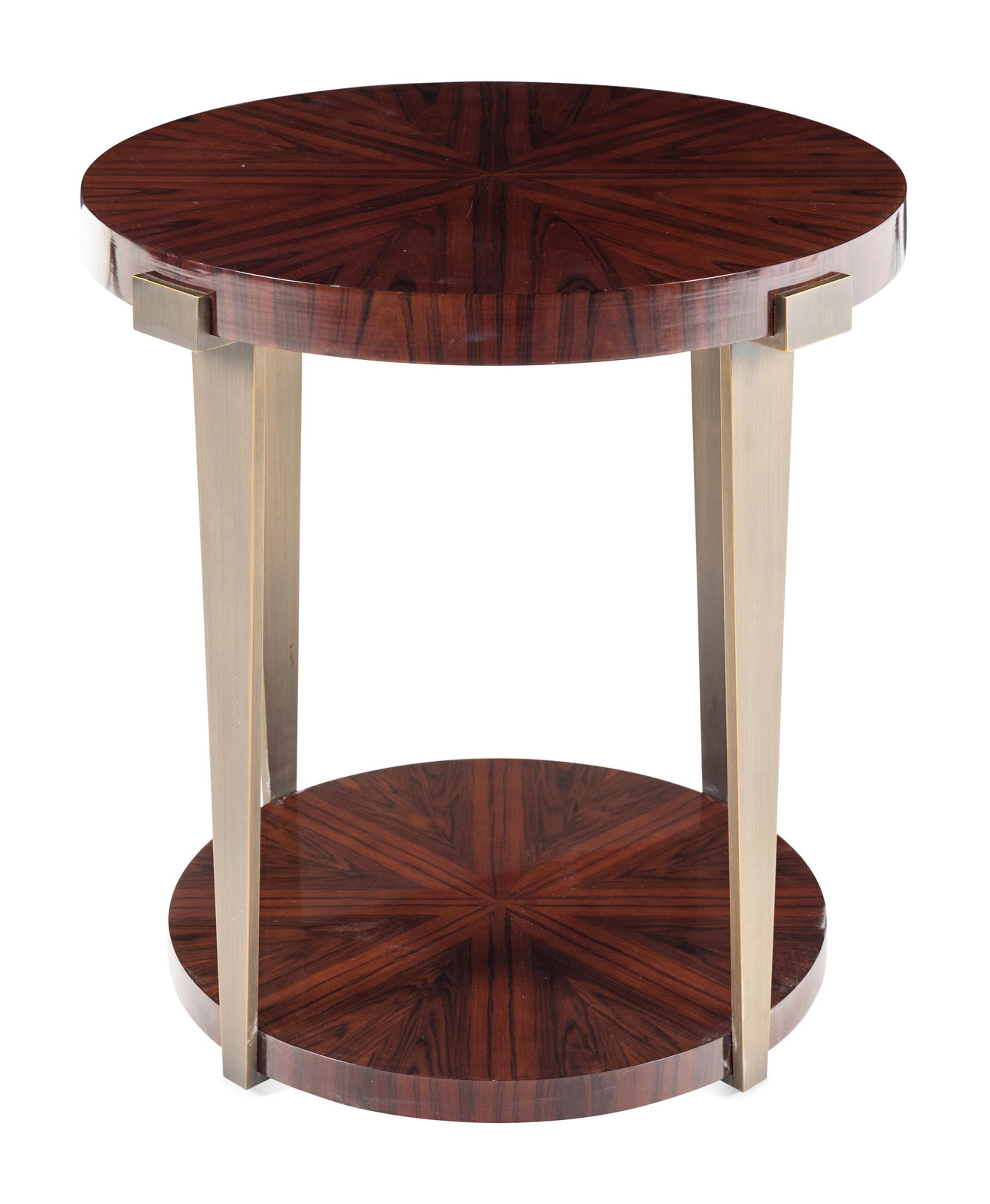 A Bolier Simulated Rosewood and Bronze Side Table