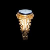 A Roman Gold and Nicolo Ring with Mars