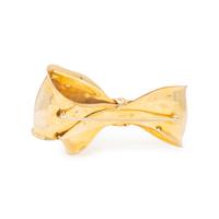 YELLOW GOLD, DIAMOND AND RUBY BOW BROOCH