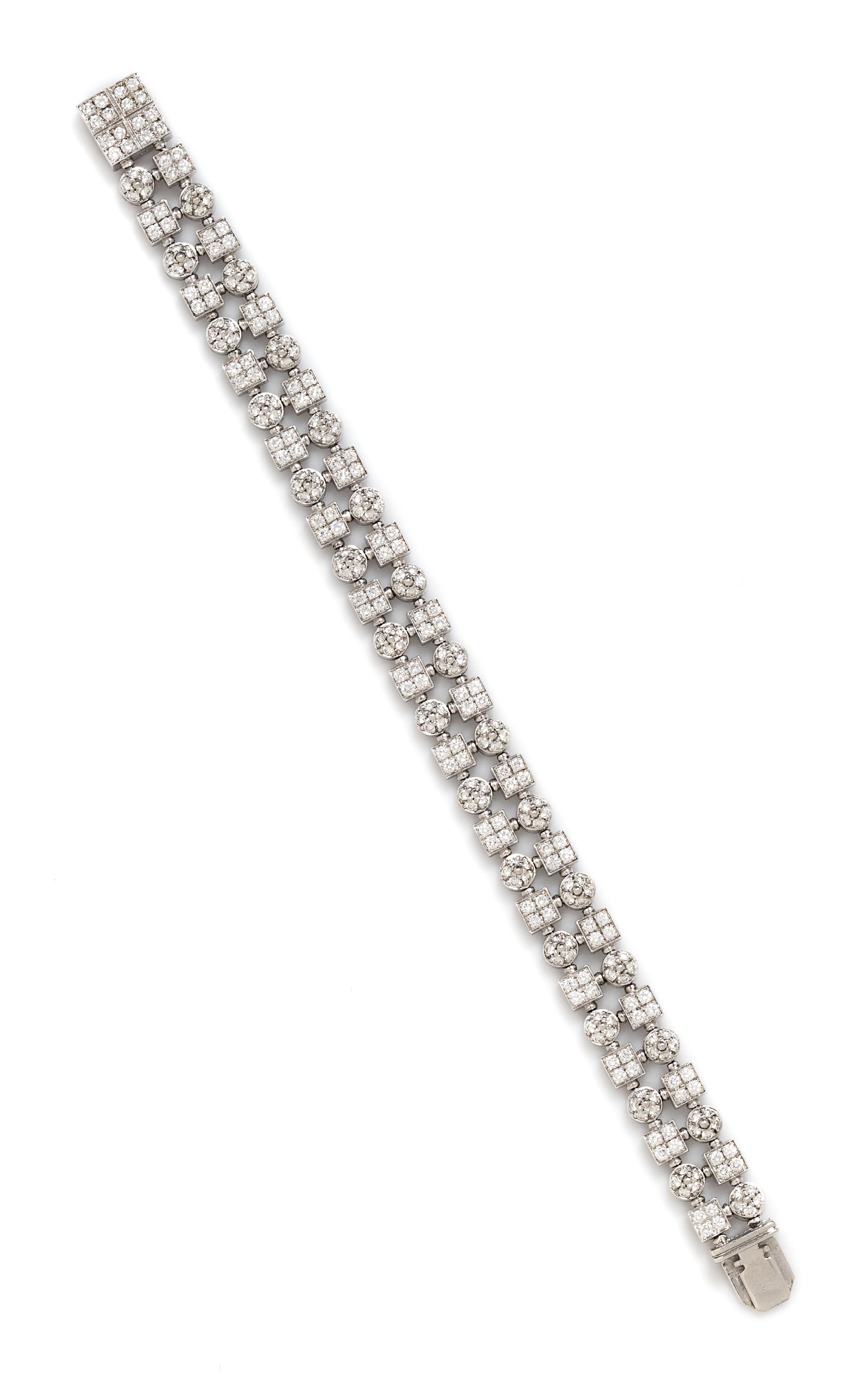 An 18 Karat White Gold and Diamond 'Lucea' Bracelet, Bvlgari, 24.30 dwts.