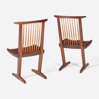 George Nakashima (American, 1905-1990) Pair of "Conoid" Dining Chairs, New Hope, Pennsylvania, 1983
