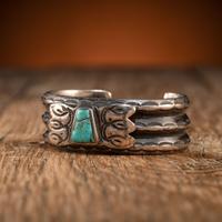 Navajo Silver and Turquoise Cuff Bracelet
