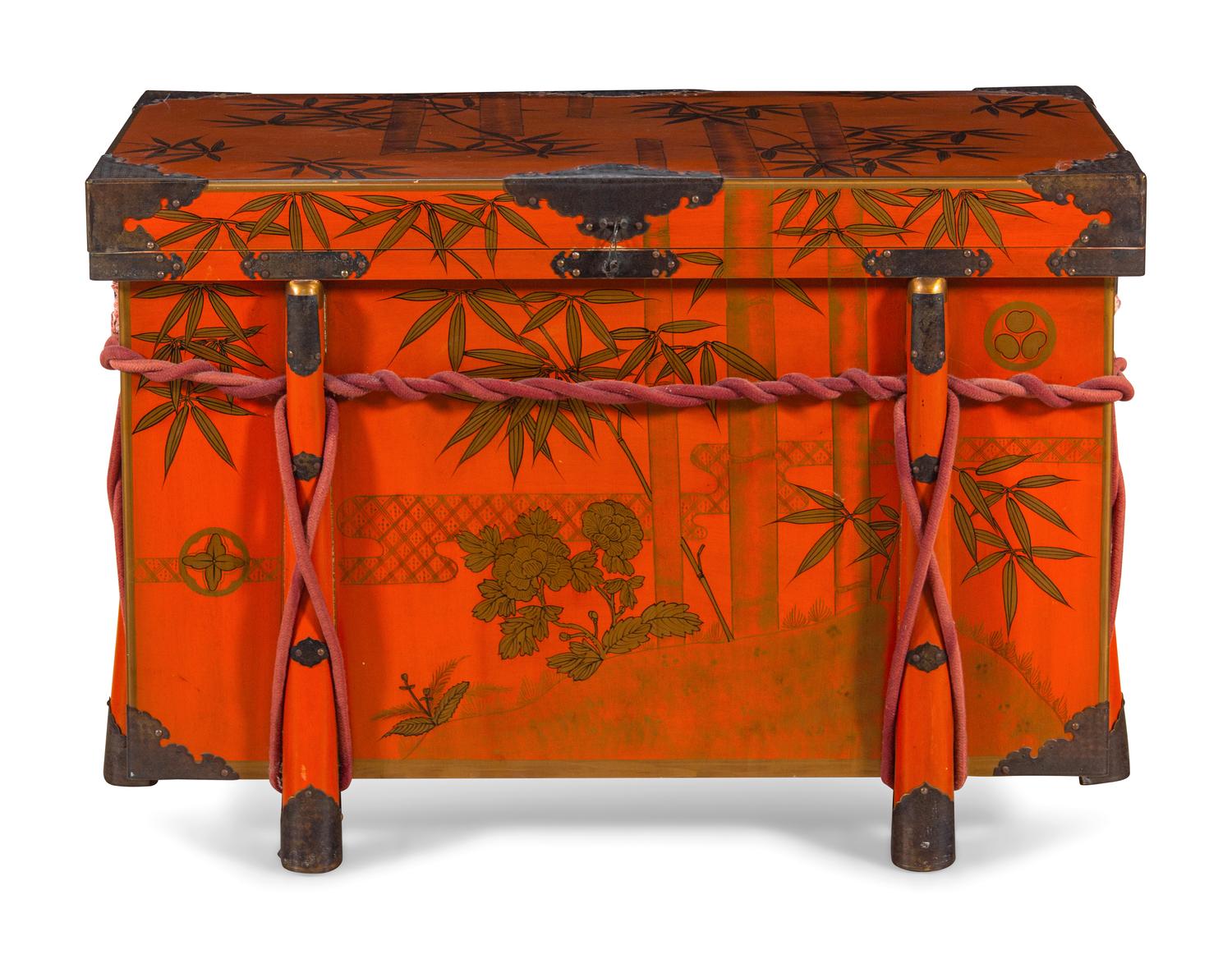 A Japanese Red Lacquer Trunk