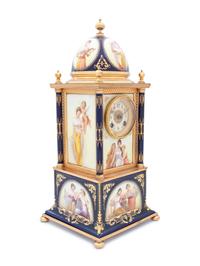 A Vienna Porcelain Mantel Clock